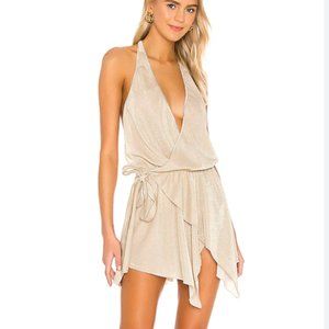 CHIO Gold Wrap Dress